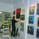 Setting up at The Wall Gallery