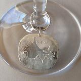 set of four wine glass charms, Lake Garda