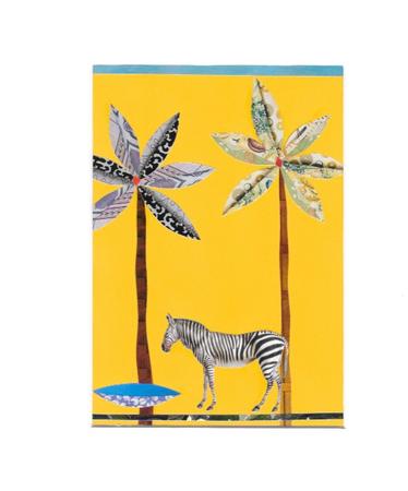 Zebra with two palms