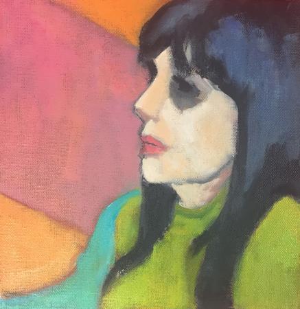 studio portrait - orange and pink