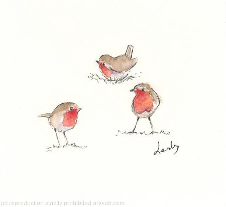4 Robin doodles SOLD 