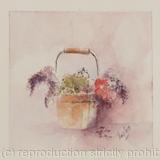 Miniature watercolour. Flower Bucket