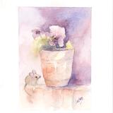Monty mouse with Pansy pot AVAILABLE  