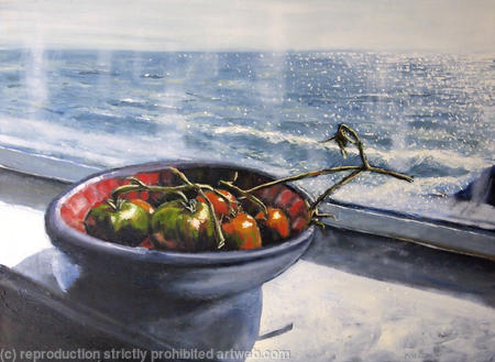 Tomatoes with sea view