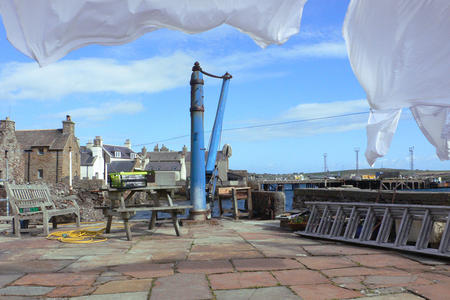 On a pier in Stromness
