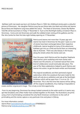 Patricia Long Press Release 17/11/17