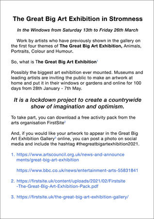 Poster for The Great Big Art Exhibition in Stromness