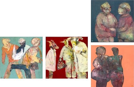 four paintings by Giuliana Criscuolo