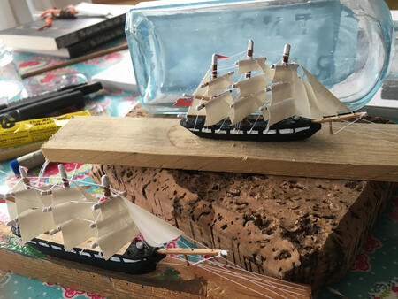 Ships in bottles being made