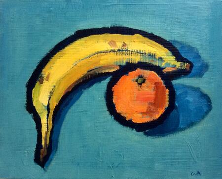 A banana and a clementine