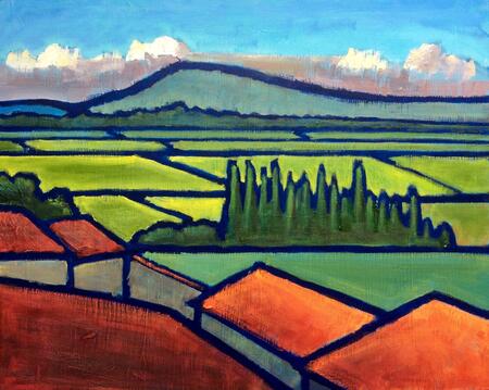 View from roof terrace, springtime