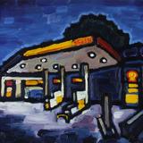 Petrol station, dusk