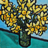 Daffodils in a jam jar