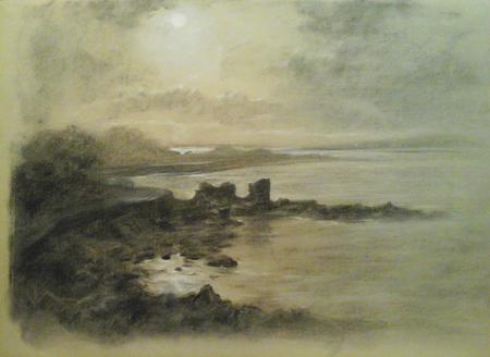 A Ruined Boathouse in Moonlight