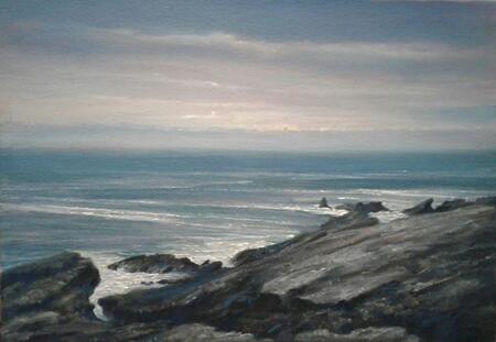 The Sea under a Pinkish Sky in Winter, Malin Head