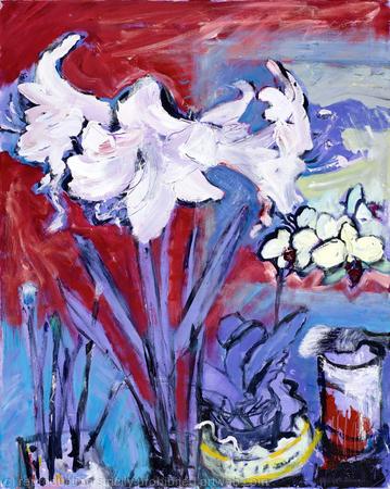 White Amaryllis with Paint-pot and Brushes