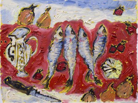 Vertical Herrings with Sicilian Jug