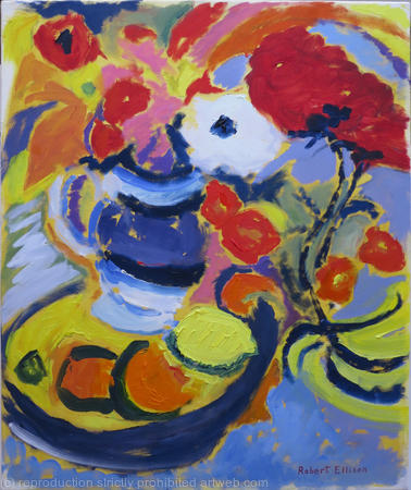 Still Life with Oranges Lemon and Flowers