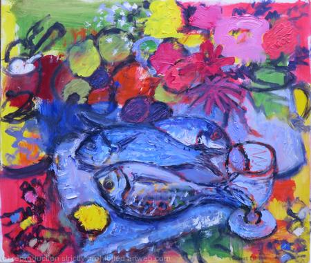 Still Life with Three Sea Bream