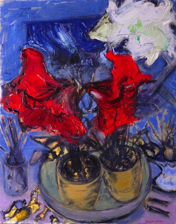 Amaryllis Still Life With Derelict Dwelling