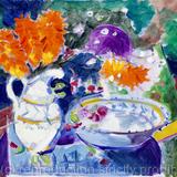 Still Life with Red Hot Pokers