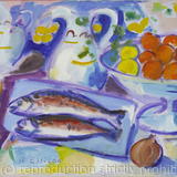 Two Sardines, Fruit-bowl and Jug