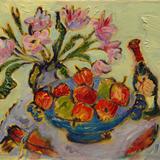 Apples with Bottle and Tulips