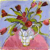 Tulips in Checkered Jug