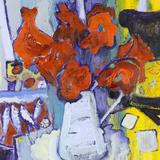 Red Amaryllis in White Jug with Herrings and Window