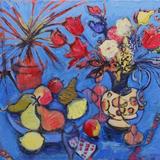 Blue Still Life With Eight Of Diamonds