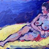 Nude Against Lemon Yellow And Blue