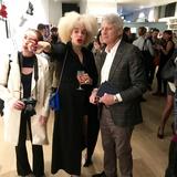 Sadie Clayton & Nick Ross pointing out Peter Vaillant's artwork