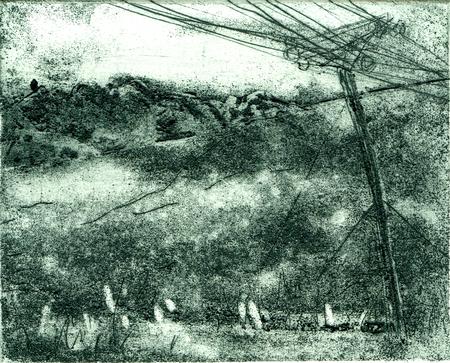 Mountain peaks, peeking