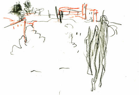 Umbria landscape by train