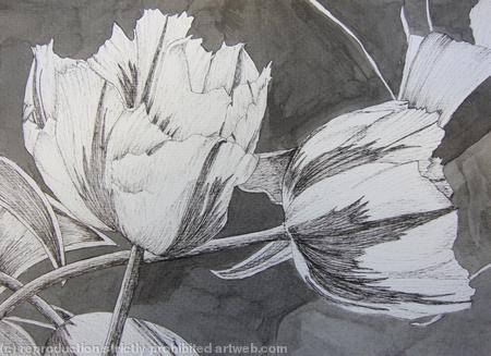 Tulipmania 3 - Pen and Ink - SOLD