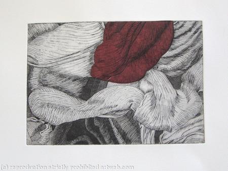 Tulipmania 12 - Etching - Burgandy
