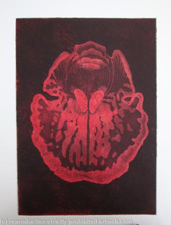 Abstract Orchid 1 - Etching - Red