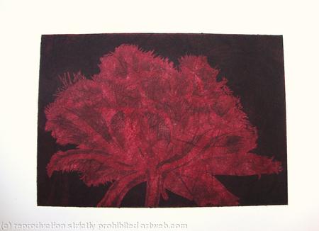 Cool Cystal Aquatint Etching Burgandy
