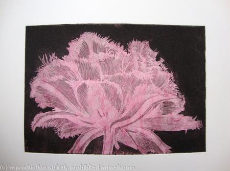 Cool Cystal Aquatint Etching Pink