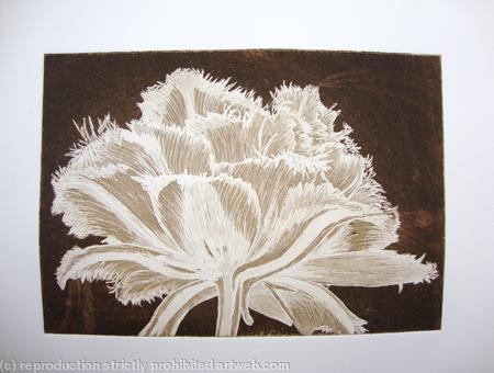 Cool Cystal Aquatint Etching Sepia