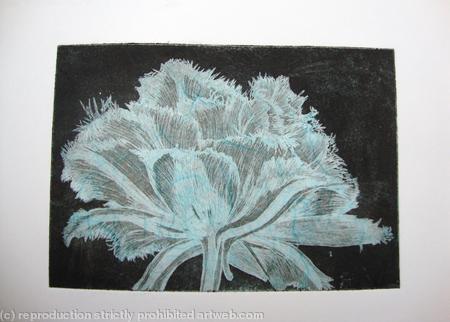 Cool Cystal Aquatint Etching Turq