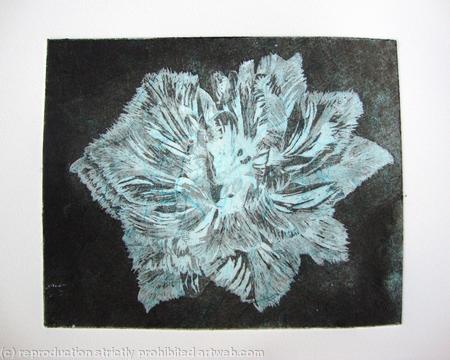 Caspin Dark Aquatint Etching Turq