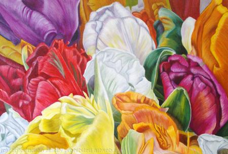 Bouquet of Tulips - Medium Greetings Card