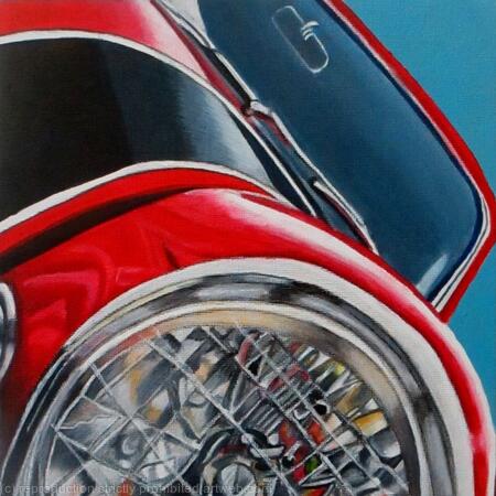 Red Classic Mini - Greetings Card