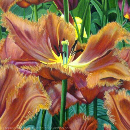 Black Jewel Tulip - Greetings Card