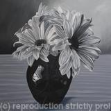 Black & White Vase of Flowers - Sold