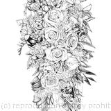 Bridal Bouquet Black And White Pen And Ink 4