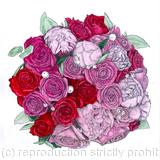 Bridal Bouquet Pen And Ink With Colour Wash 3