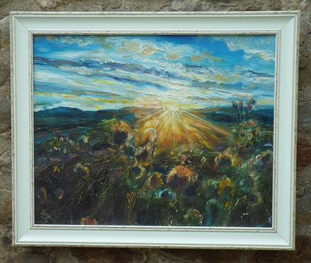 Setting Sun Over Thistledown, Wensleydale.