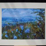 Harebells with Penhill from Leyburn Shawl, Wensleydale